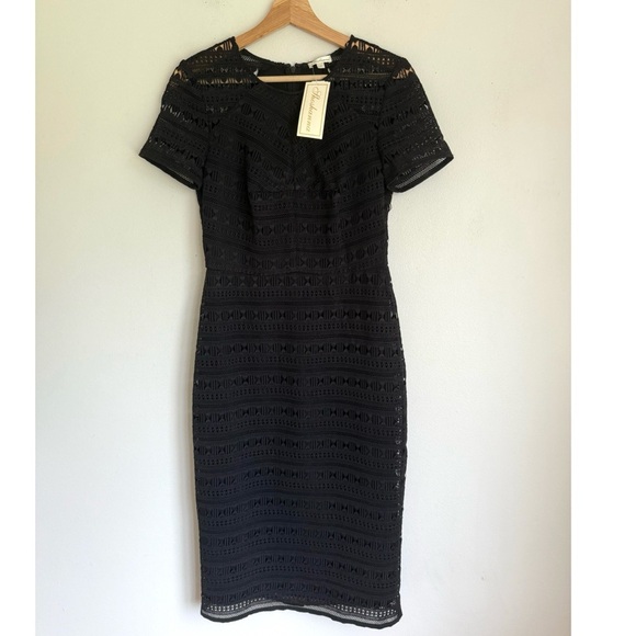NWT • Shoshanna • Aleona Lace Column Dress in Black - Picture 4 of 9